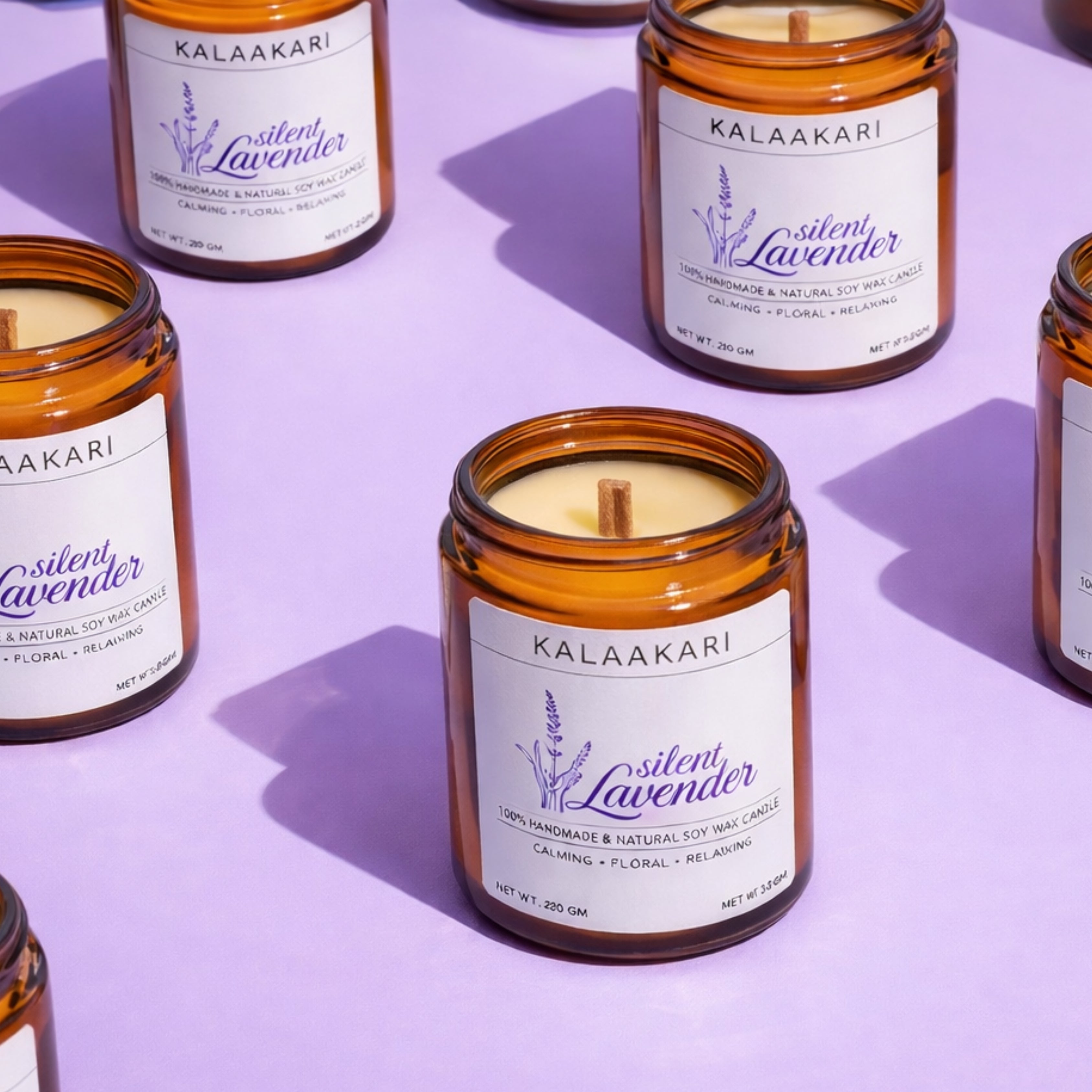 Silent Lavender Soy Wax Candle (200g)